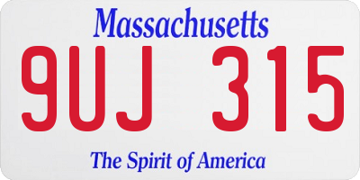 MA license plate 9UJ315
