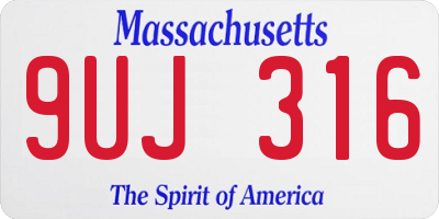MA license plate 9UJ316