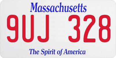 MA license plate 9UJ328