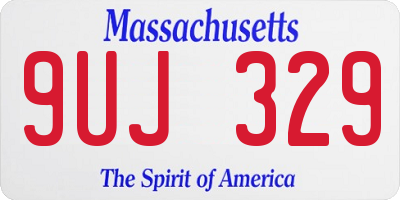 MA license plate 9UJ329