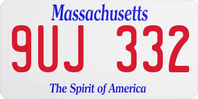 MA license plate 9UJ332