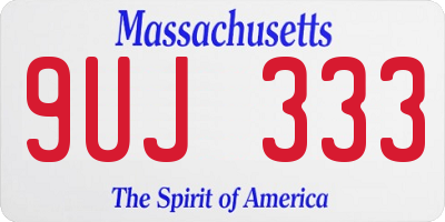 MA license plate 9UJ333
