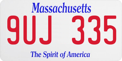 MA license plate 9UJ335
