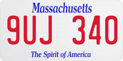 MA license plate 9UJ340