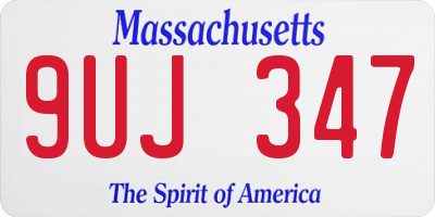 MA license plate 9UJ347