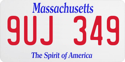 MA license plate 9UJ349