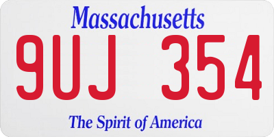 MA license plate 9UJ354