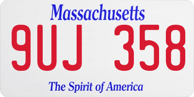 MA license plate 9UJ358