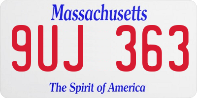 MA license plate 9UJ363