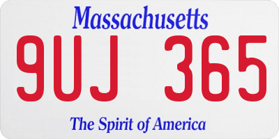 MA license plate 9UJ365