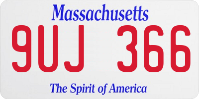 MA license plate 9UJ366