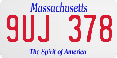 MA license plate 9UJ378