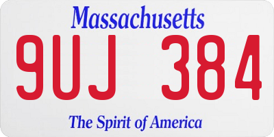 MA license plate 9UJ384