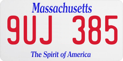 MA license plate 9UJ385