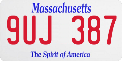 MA license plate 9UJ387