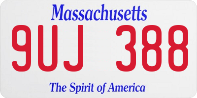 MA license plate 9UJ388