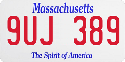 MA license plate 9UJ389