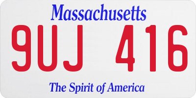 MA license plate 9UJ416