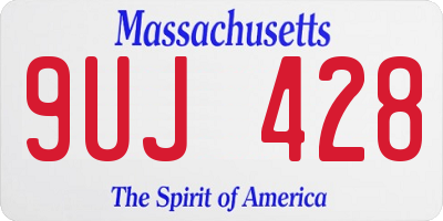 MA license plate 9UJ428