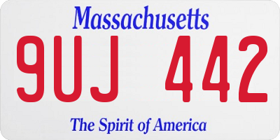 MA license plate 9UJ442