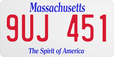 MA license plate 9UJ451