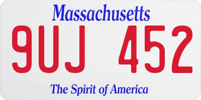 MA license plate 9UJ452
