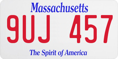 MA license plate 9UJ457