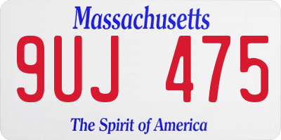 MA license plate 9UJ475