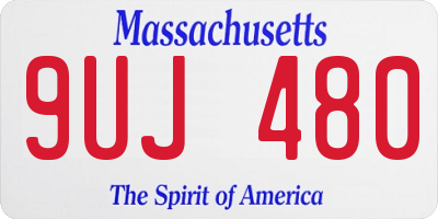 MA license plate 9UJ480