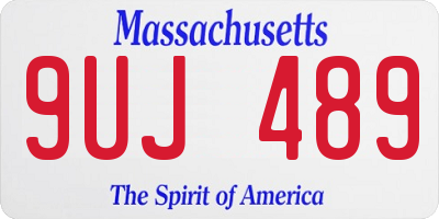 MA license plate 9UJ489