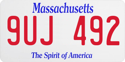 MA license plate 9UJ492