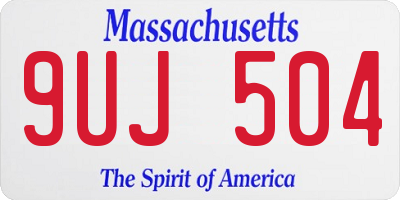 MA license plate 9UJ504