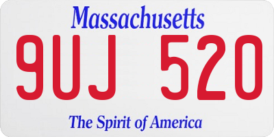 MA license plate 9UJ520