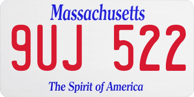 MA license plate 9UJ522