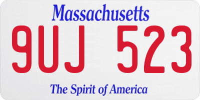 MA license plate 9UJ523