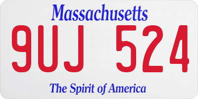 MA license plate 9UJ524