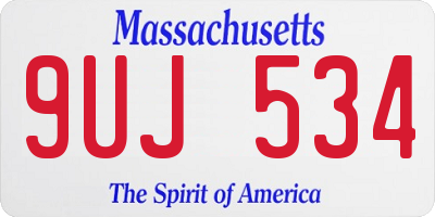 MA license plate 9UJ534