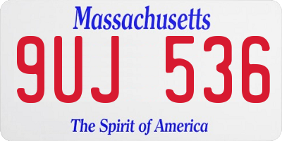 MA license plate 9UJ536