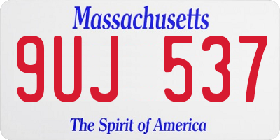 MA license plate 9UJ537
