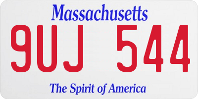 MA license plate 9UJ544