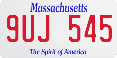 MA license plate 9UJ545