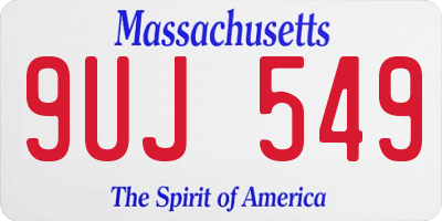 MA license plate 9UJ549