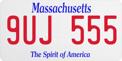 MA license plate 9UJ555