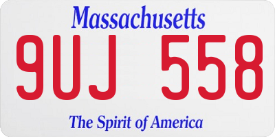 MA license plate 9UJ558