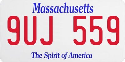 MA license plate 9UJ559