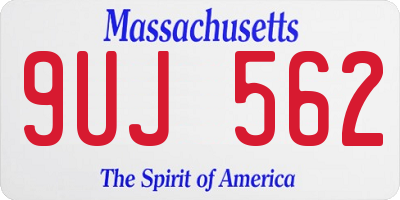 MA license plate 9UJ562