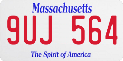 MA license plate 9UJ564
