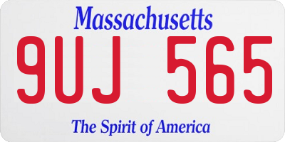 MA license plate 9UJ565
