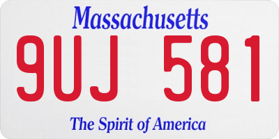 MA license plate 9UJ581