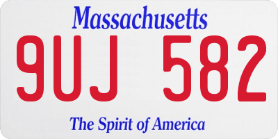 MA license plate 9UJ582